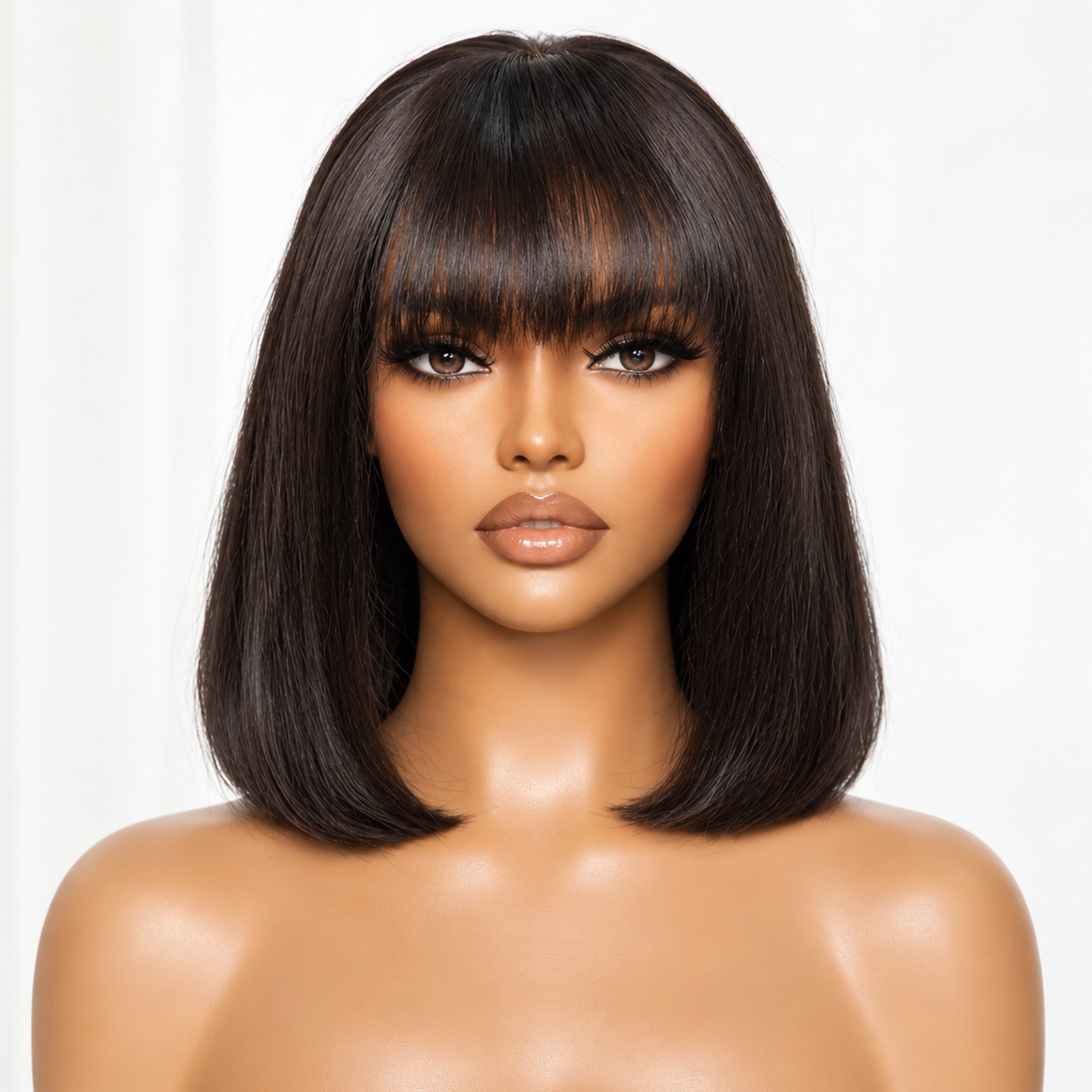 The First Lady Bob – 10" Human Hair Glueless Wig With Bangs