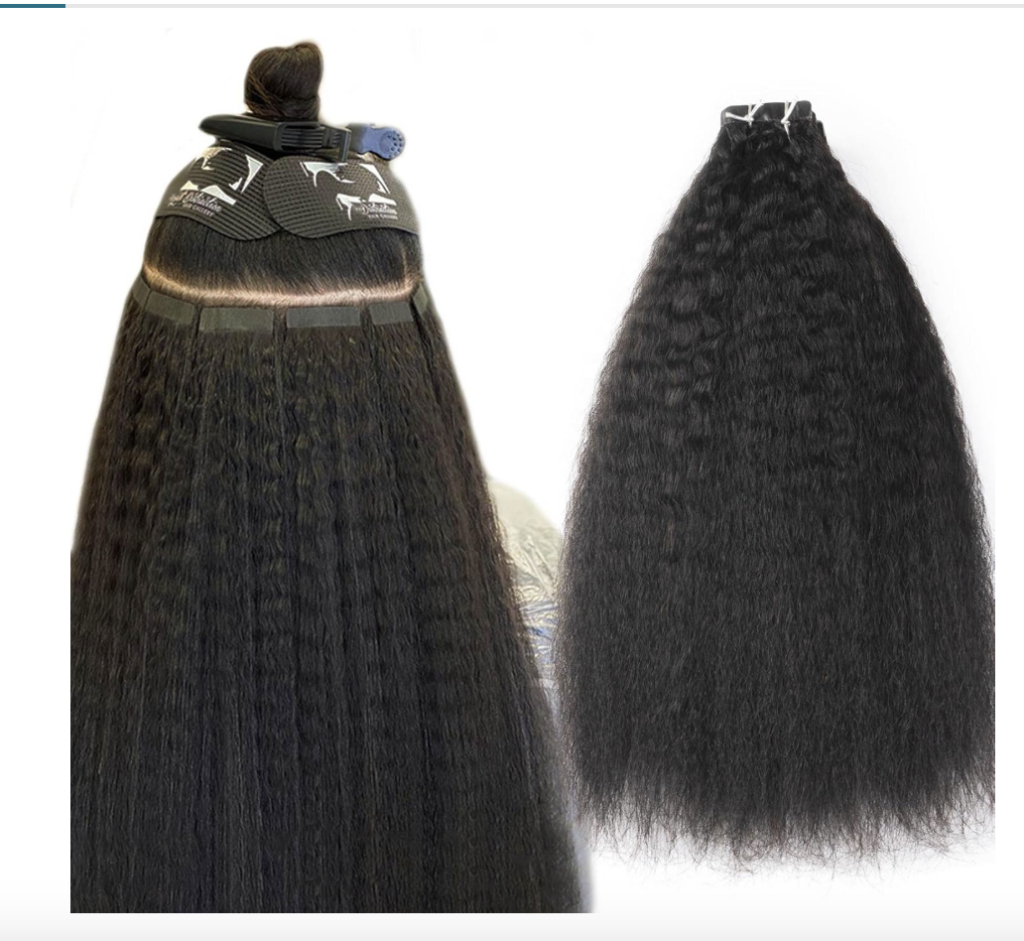 Achieve Effortless Volume and Versatility with Kinky Straight Tape-In Hair Extensions