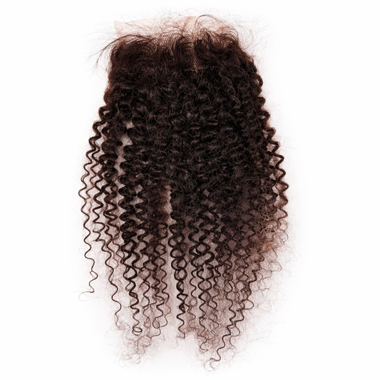 Kinky afro lace closure by UltimateHairWorld showing detailed lace front with natural Afro-textured hair appearance
