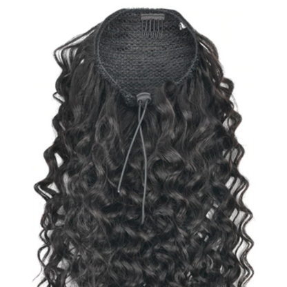 Drawstring ponytail extension from UltimateHairWorld with a natural-looking hair wrap and adjustable drawstring for easy styling.