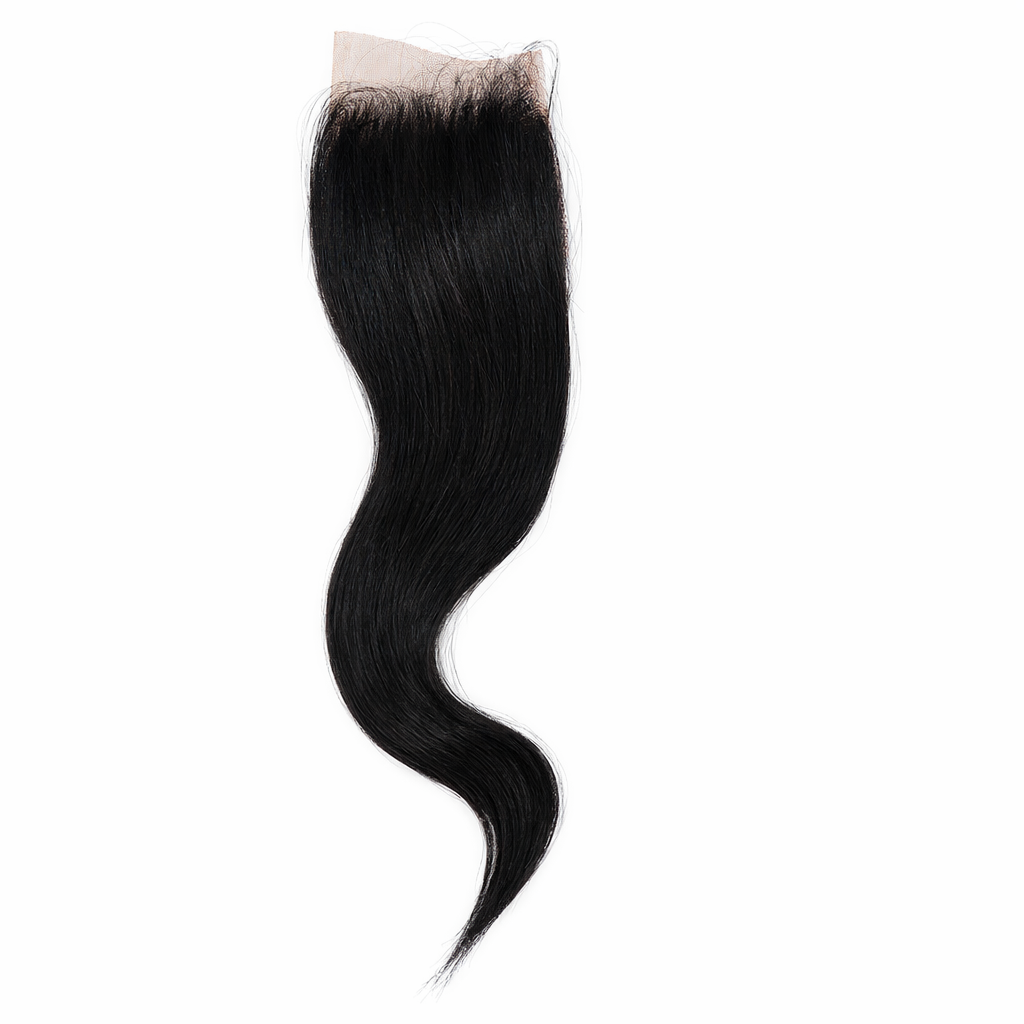 Straight lace closure from UltimateHairWorld showing a 4x4 inch lace front with natural hairline and seamless finish.