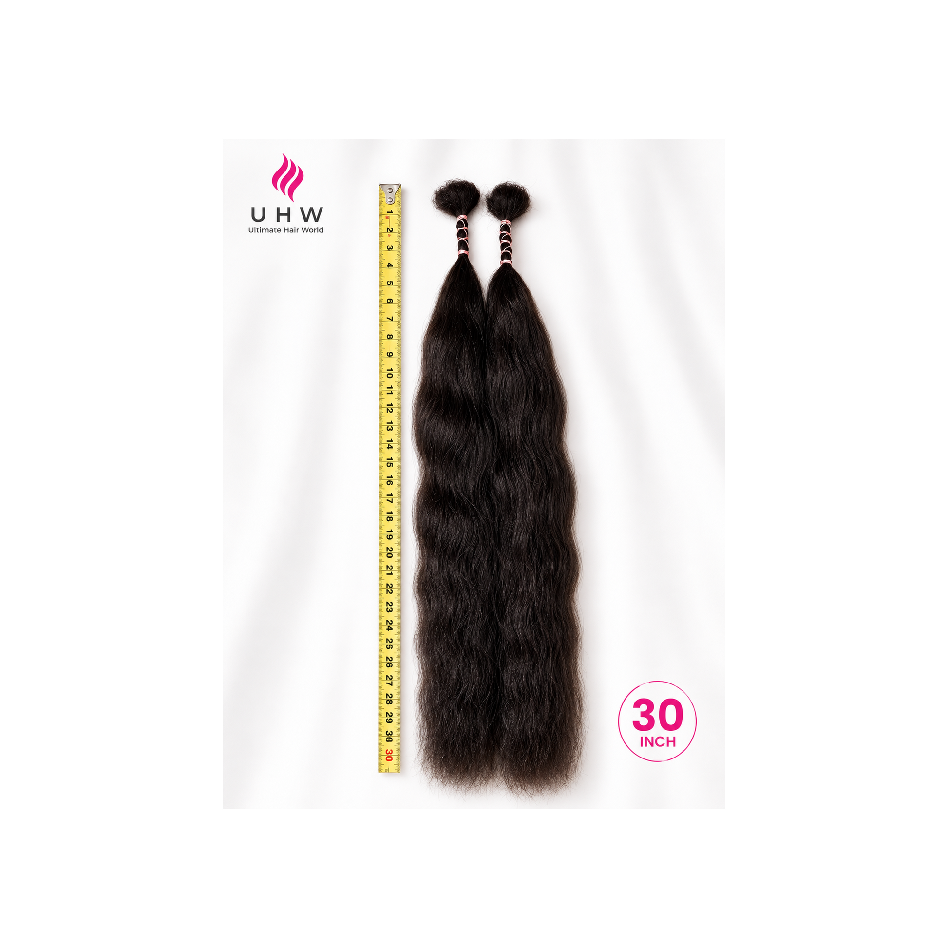 Semi-wavy hair extension by UltimateHairWorld showcasing natural, flowing, semi-wavy style with rich texture and healthy shine.