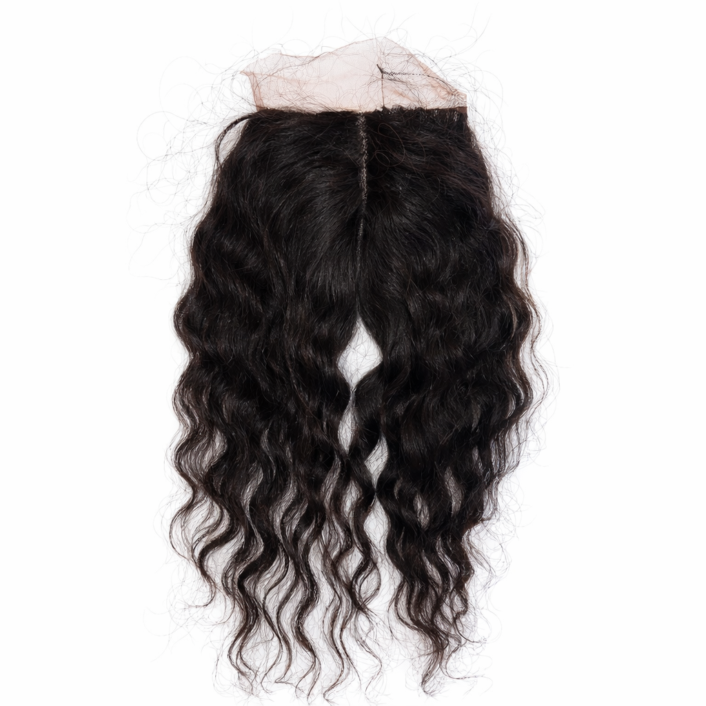Natural wave lace closure from UltimateHairWorld, 4x4 inch size, showcasing realistic parting and fine lace detail for seamless hair integration.