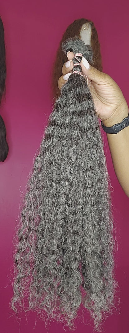 Custom Gray Wet Wavy Human Hair