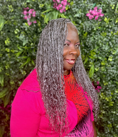 Custom Gray Wet Wavy Human Hair
