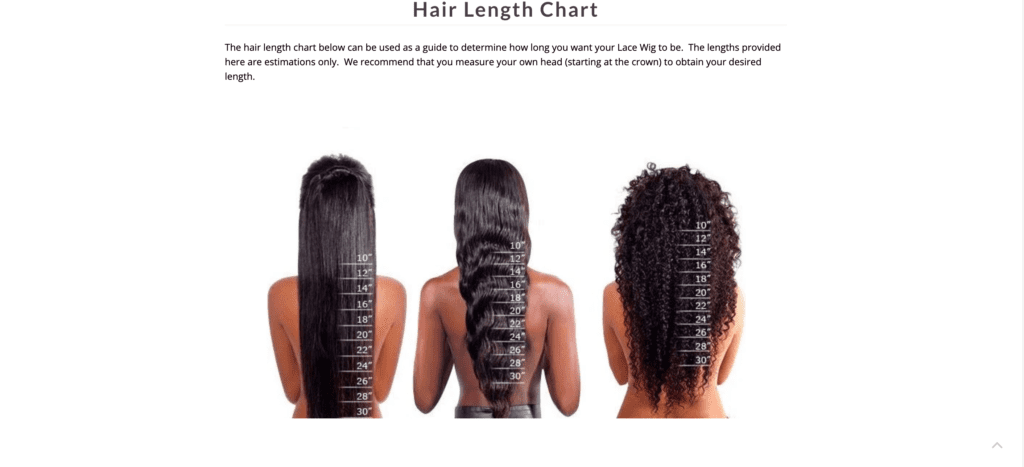Hair Lengths Chart